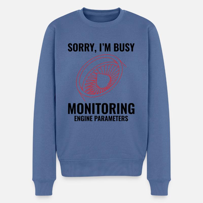 Düsentriebwerk Flugzeugmechaniker Luftfahrttechniker - Männer Premium Bio Pullover - Taubenblau