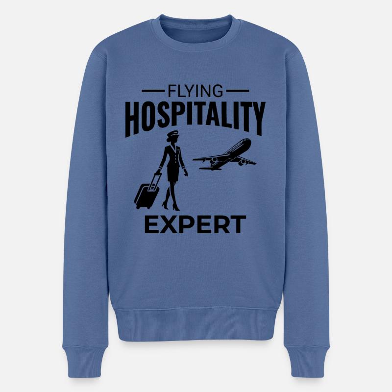 Flugbegleiter Flugbegleiter Flugbegleiterin Flugbegleiterin - Männer Premium Bio Pullover - Taubenblau