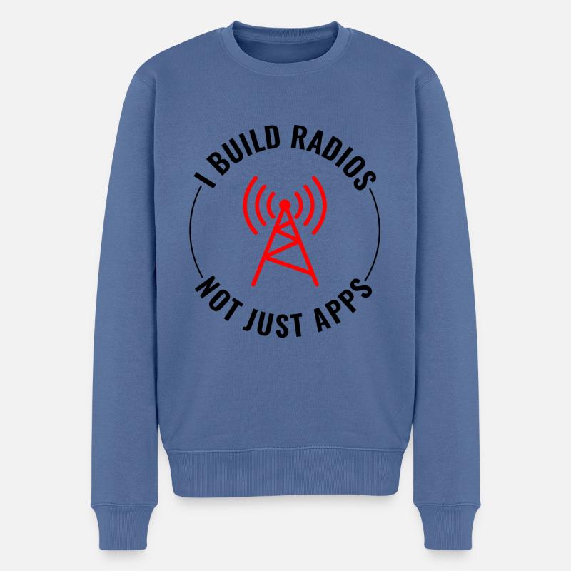 Frequenz der Funkwellen des Amateurfunkers - Männer Premium Bio Pullover - Taubenblau