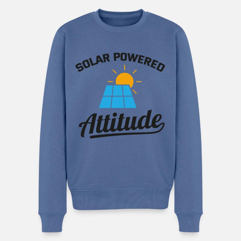 Elektriker: Solarbetriebene Einstellung - Männer Premium Bio Pullover - Taubenblau