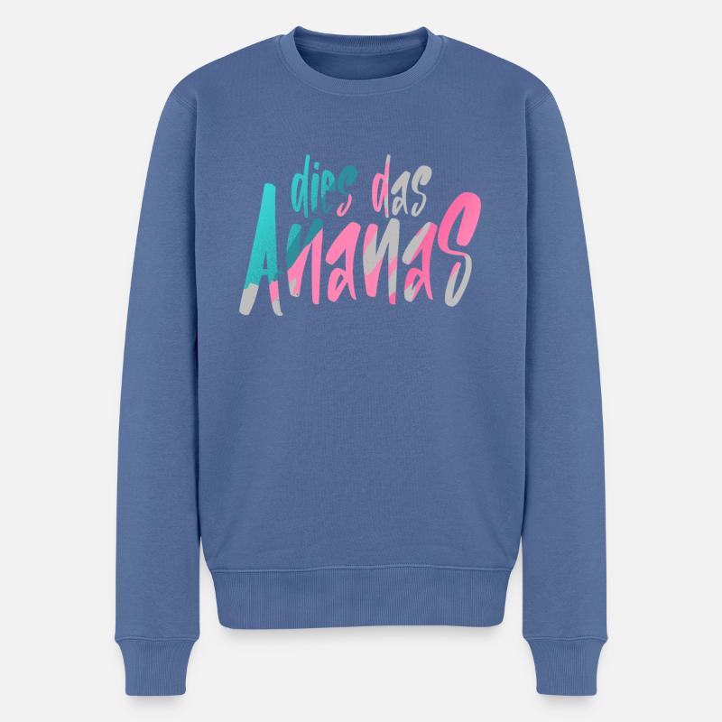 Dies Das Ananas - Männer Premium Bio Pullover - Taubenblau