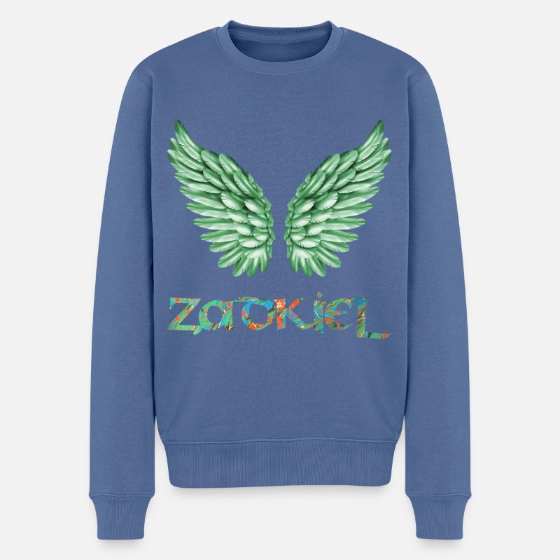 engel zadkiel e 4 - Männer Premium Bio Pullover - Taubenblau
