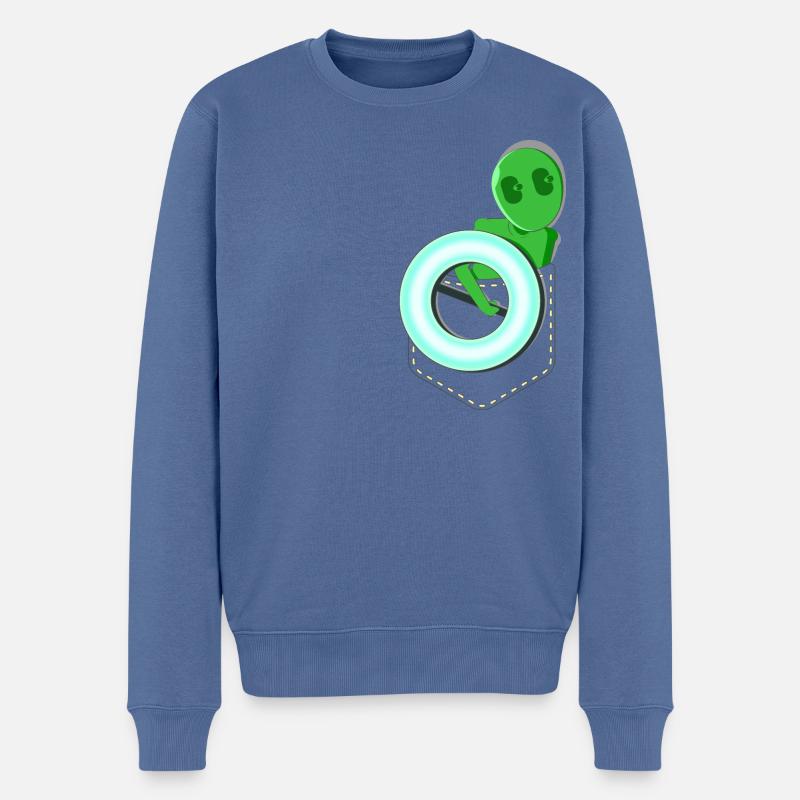 LICHT IN DER TASCHE - Männer Premium Bio Pullover - Taubenblau
