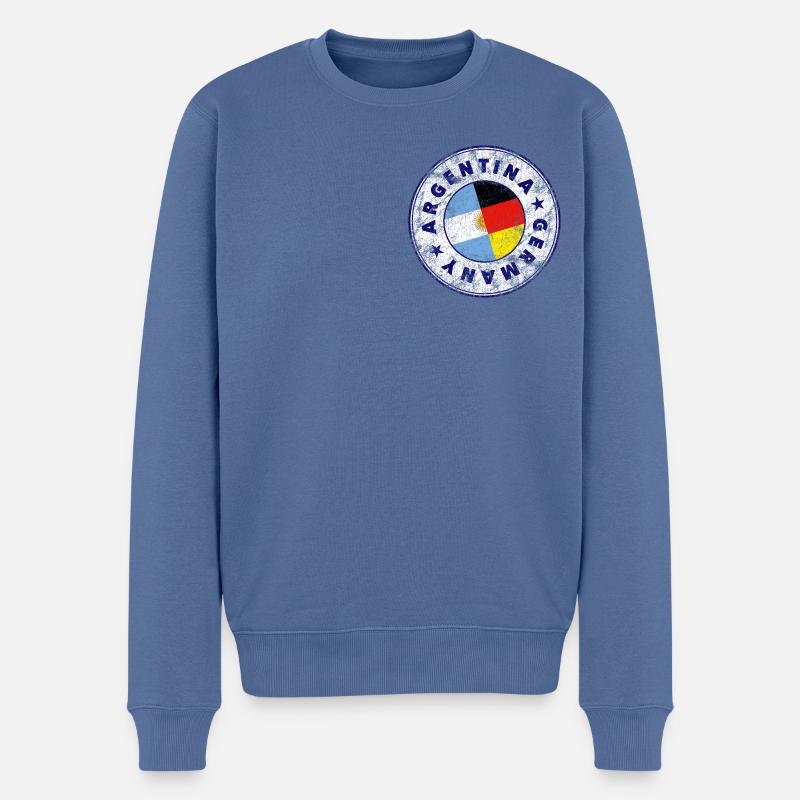 ARGENTINA GERMANY Stamp - Männer Premium Bio Pullover - Taubenblau