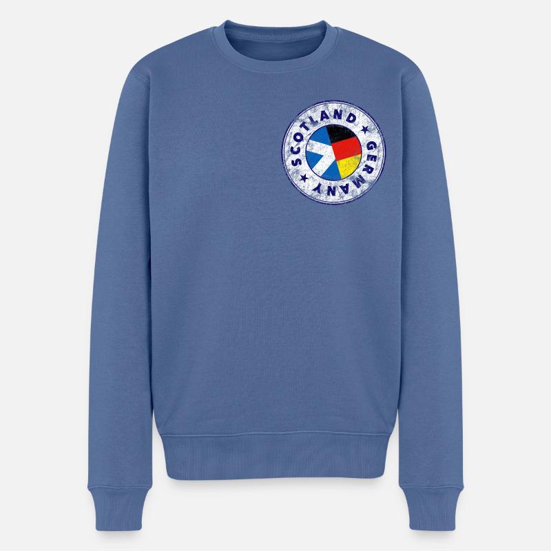 SCOTLAND GERMANY Stamp - Männer Premium Bio Pullover - Taubenblau