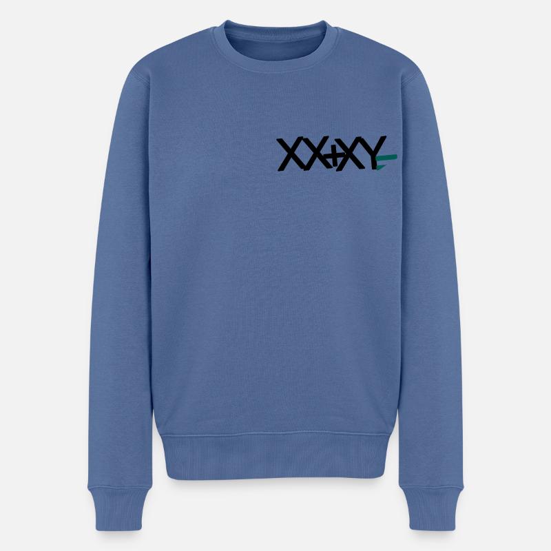 XX+XY - Männer Premium Bio Pullover - Taubenblau