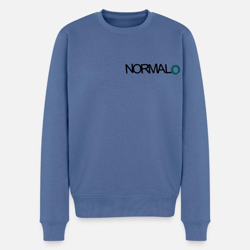 NORMAL O - Männer Premium Bio Pullover - Taubenblau