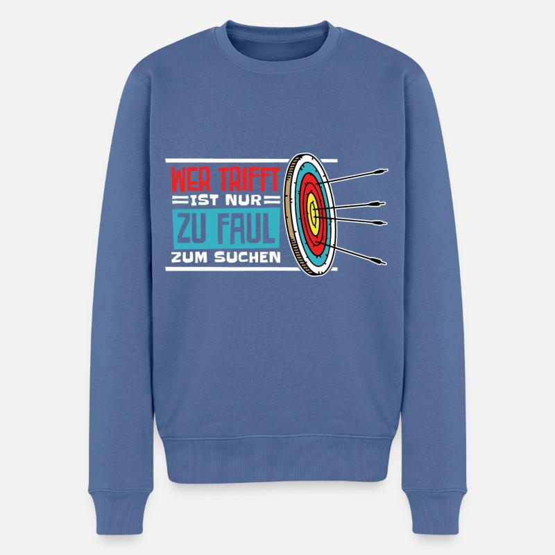 Pfeil Bogensport Bogenschütze Bogenschießen - Männer Premium Bio Pullover - Taubenblau