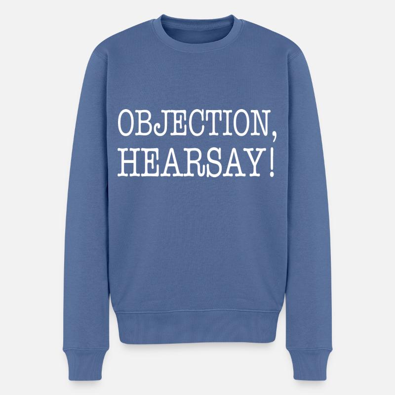 Objection Ouï-dire - Pull Premium bio Homme - bleu pigeon