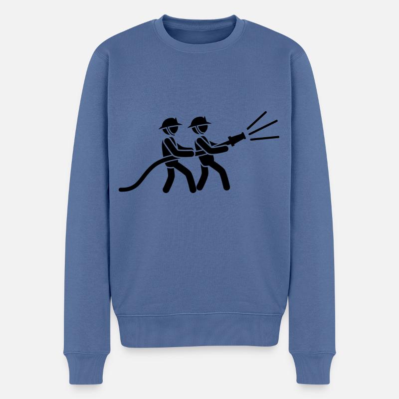 pompiers pompiers icon team - Pull Premium bio Homme - bleu pigeon