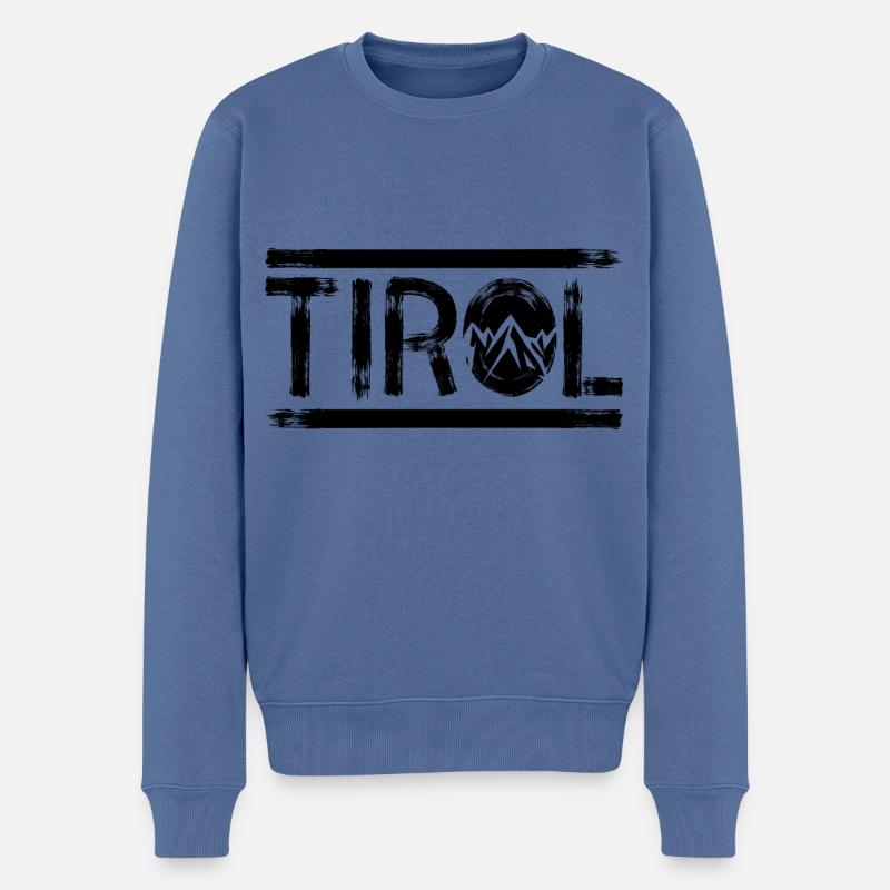 Tirol Berge - Männer Premium Bio Pullover - Taubenblau