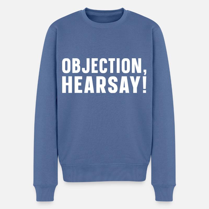 Objection Ouï-dire - Pull Premium bio Homme - bleu pigeon