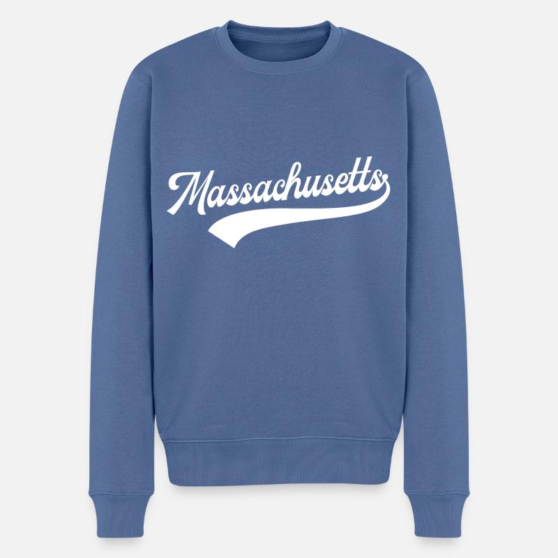 Massachusetts - Männer Premium Bio Pullover - Taubenblau