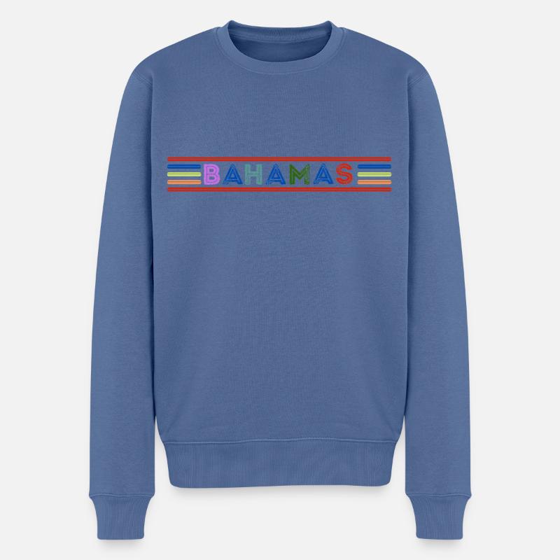 BAHAMAS - Männer Premium Bio Pullover - Taubenblau