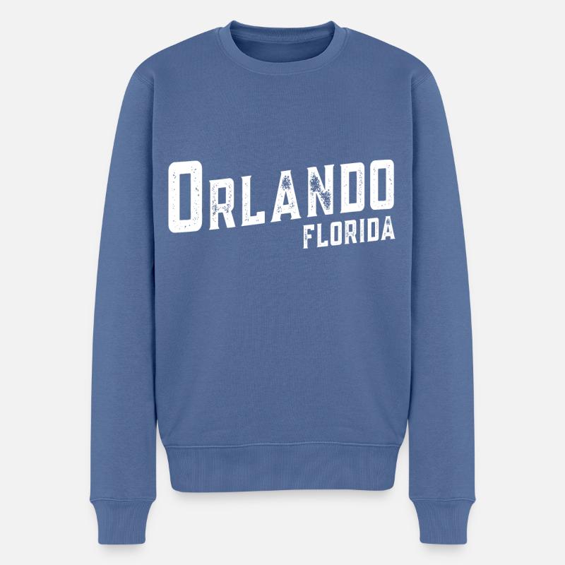 Orlando Floride - Pull Premium bio Homme - bleu pigeon