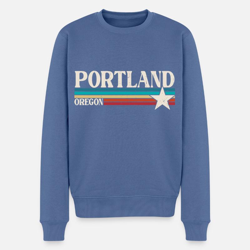 Portland - Männer Premium Bio Pullover - Taubenblau