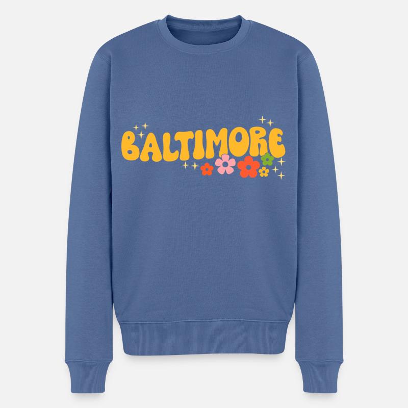 Baltimore - Pull Premium bio Homme - bleu pigeon