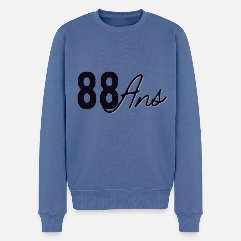 88 Ans - Pull Premium bio Homme - bleu pigeon