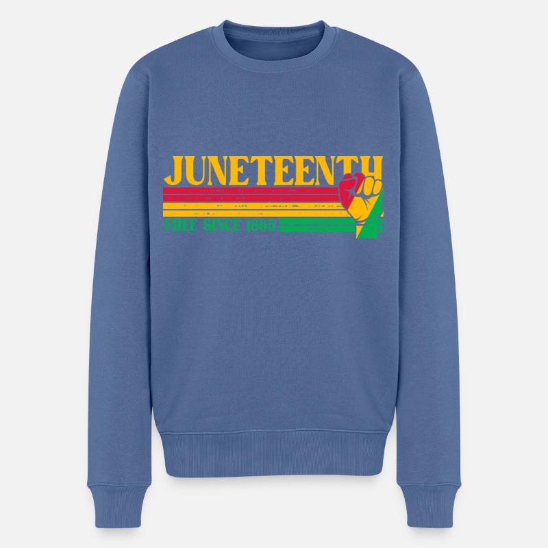 Juneteenth - Pull Premium bio Homme - bleu pigeon