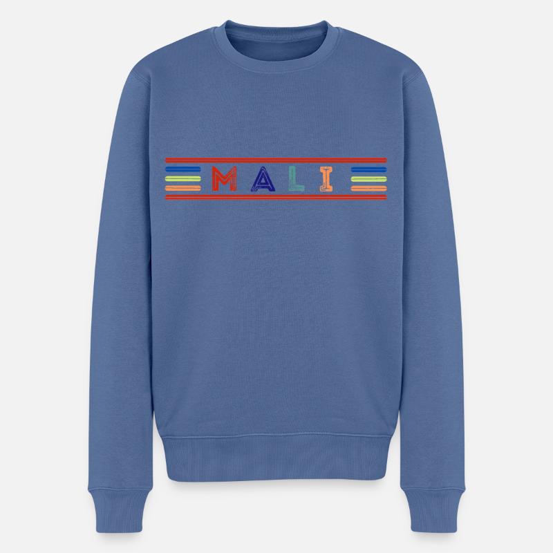 MALI - Männer Premium Bio Pullover - Taubenblau