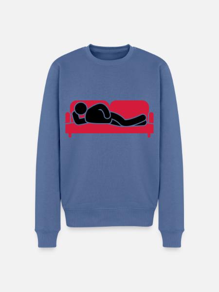 Couch Sleeping Sofa Tired Icon - Men's Premium Organic Jumper - stone blue