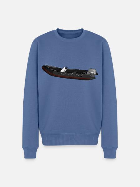 Motorboot Schlauchboot - Männer Premium Bio Pullover - Taubenblau