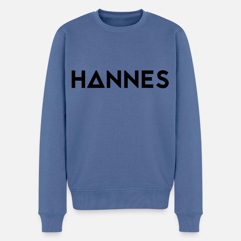 Prénom Hannes - Pull Premium bio Homme - bleu pigeon