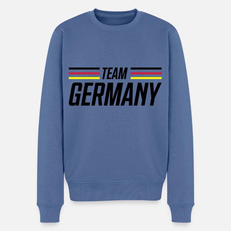germany flagge deutschland team - Männer Premium Bio Pullover - Taubenblau