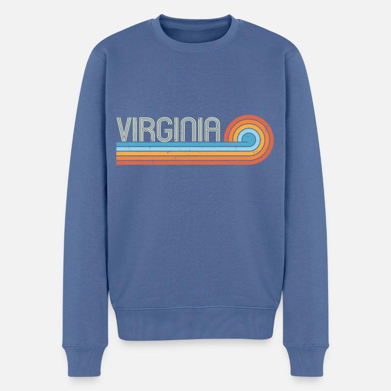 Virginia - Männer Premium Bio Pullover - Taubenblau