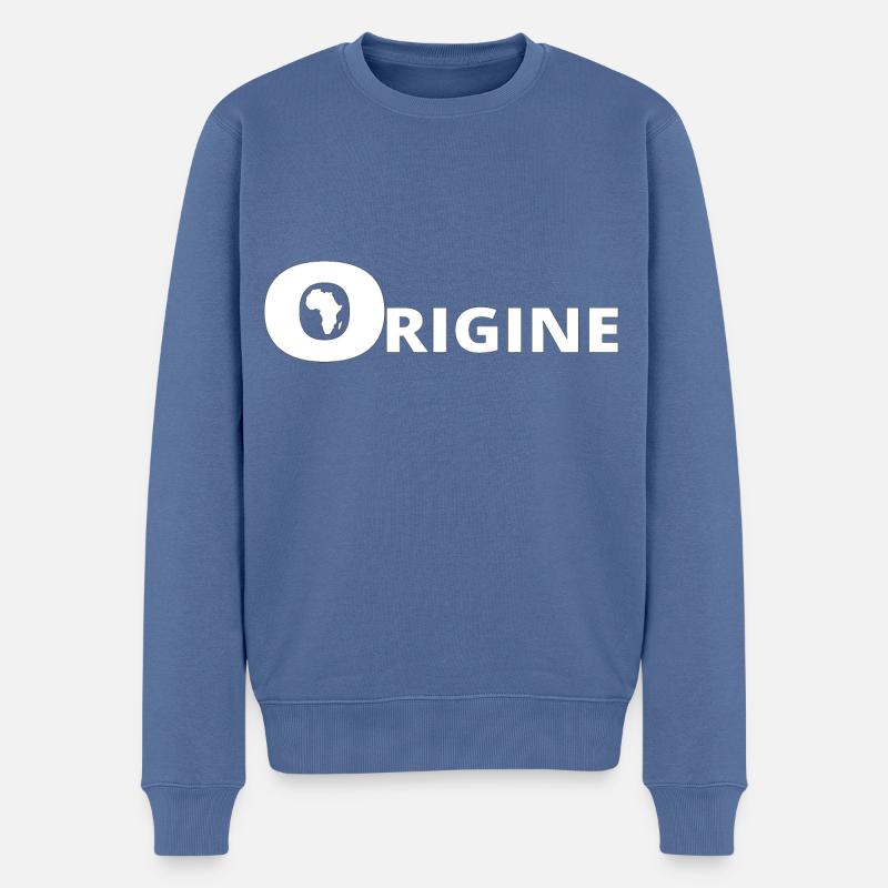 HERKUNFT AFRIKA - Männer Premium Bio Pullover - Taubenblau