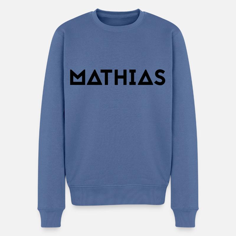 Vorname Mathias - Männer Premium Bio Pullover - Taubenblau