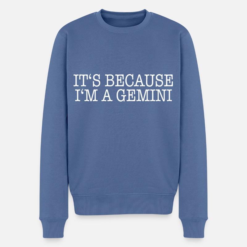 Sternzeichen Zwillinge - Männer Premium Bio Pullover - Taubenblau