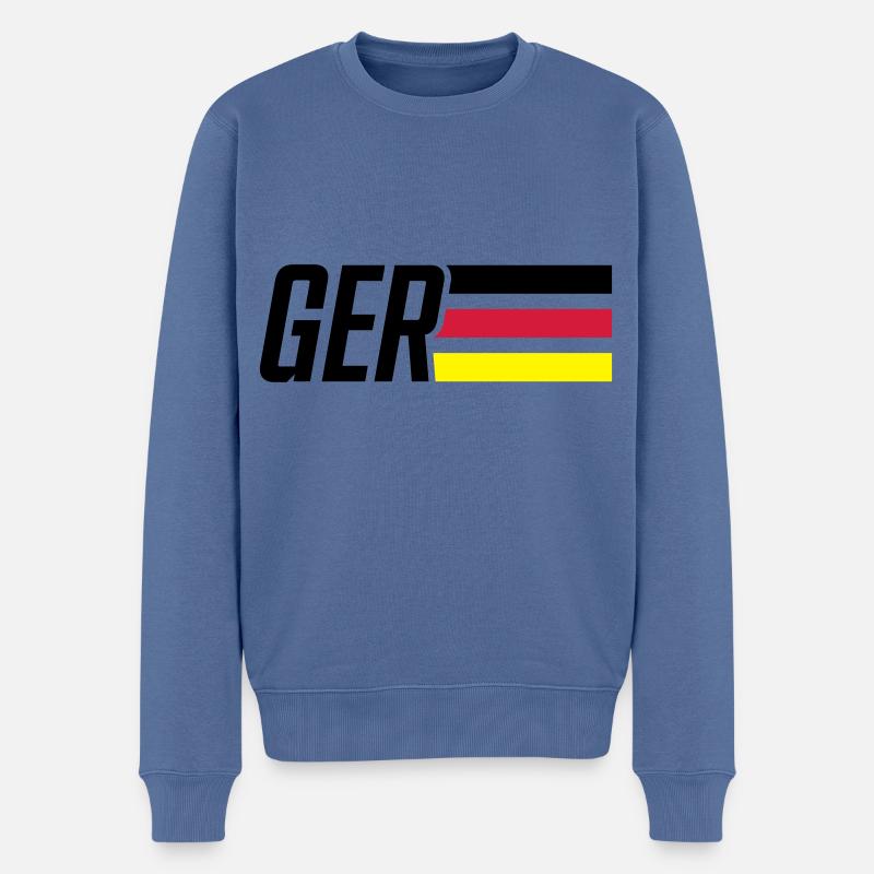 germany flagge deutschland team - Männer Premium Bio Pullover - Taubenblau
