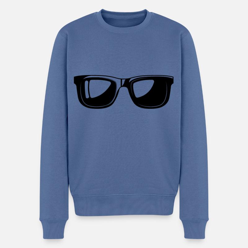 sonnenbrille symbol brille - Männer Premium Bio Pullover - Taubenblau