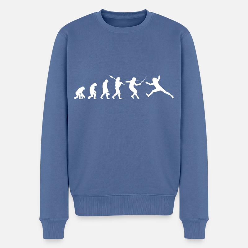 Fechten Evolution - Männer Premium Bio Pullover - Taubenblau