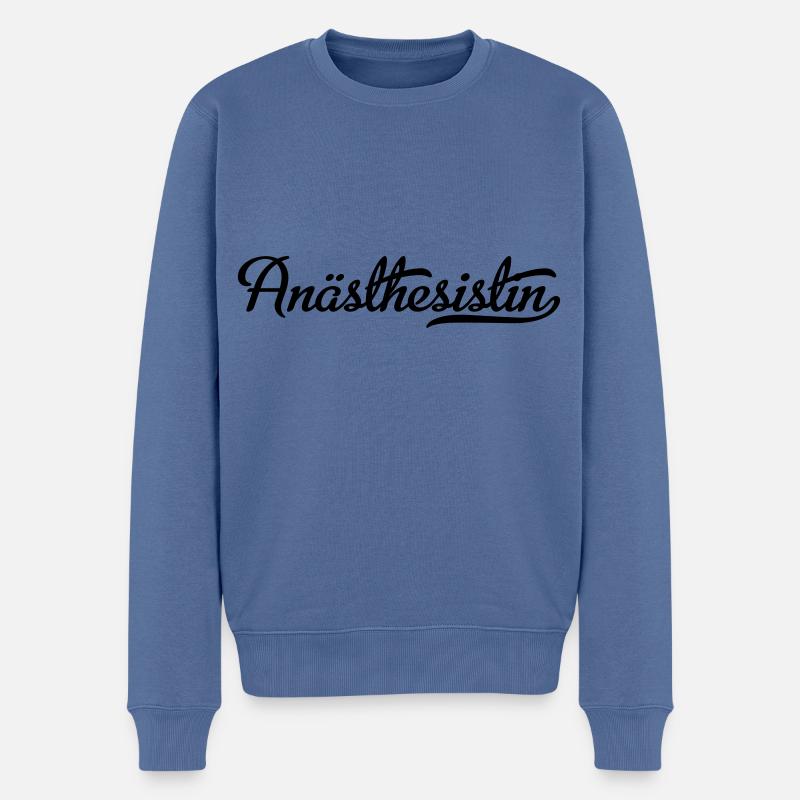 anästhesistin - Männer Premium Bio Pullover - Taubenblau