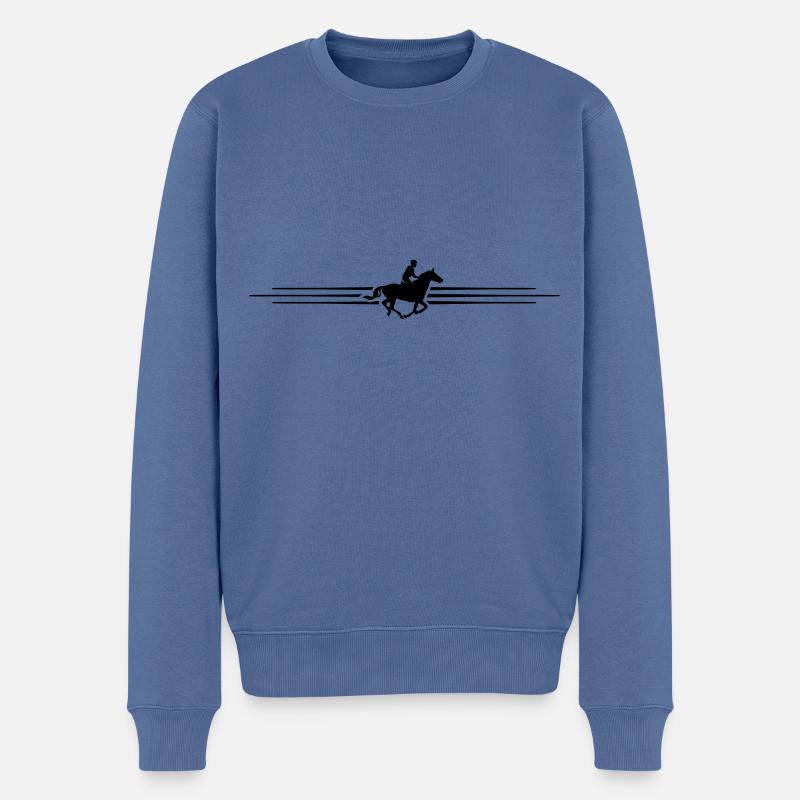riding line dash element icon - Men's Premium Organic Jumper - stone blue