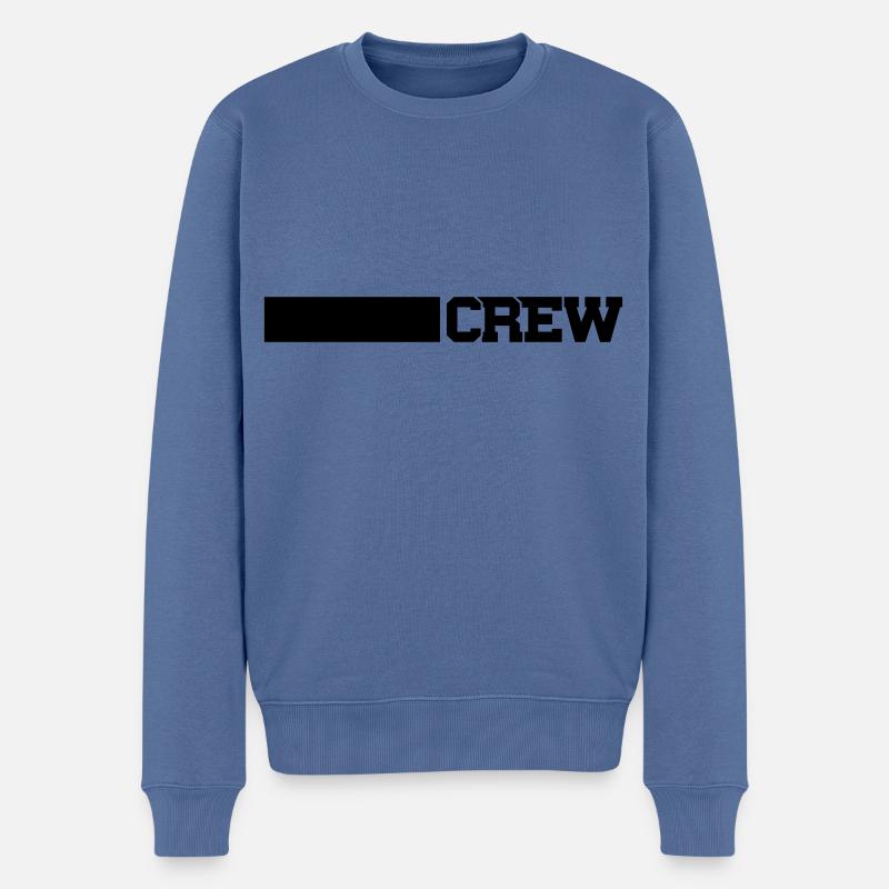 Crew strich - Pull Premium bio Homme - bleu pigeon