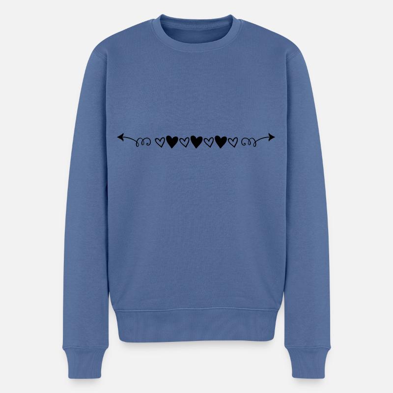herz strich - Männer Premium Bio Pullover - Taubenblau