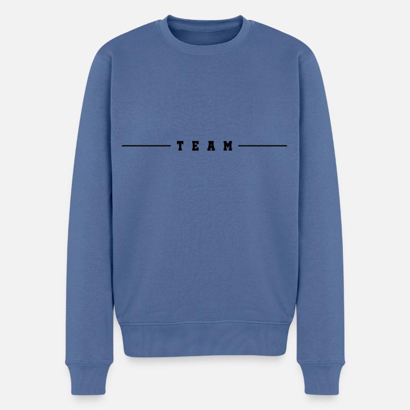 Team strich - Pull Premium bio Homme - bleu pigeon