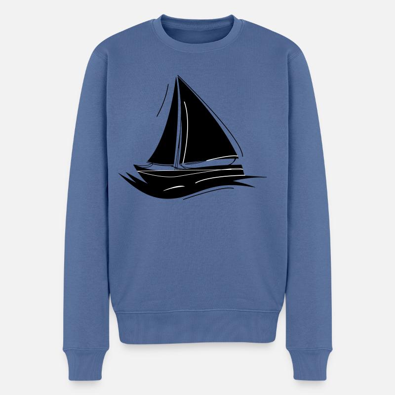 Segeln - Männer Premium Bio Pullover - Taubenblau