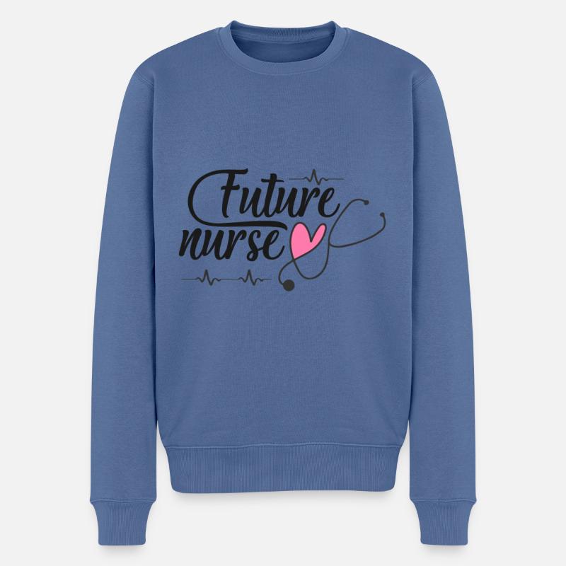 future infirmière - Pull Premium bio Homme - bleu pigeon