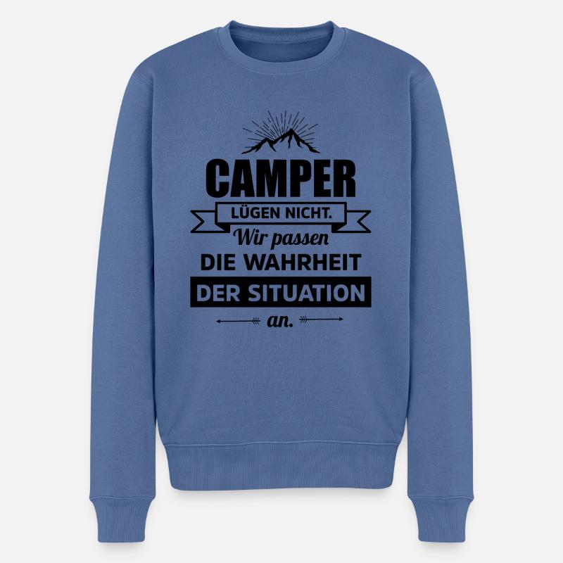 Camper Lügen nicht... - Männer Premium Bio Pullover - Taubenblau