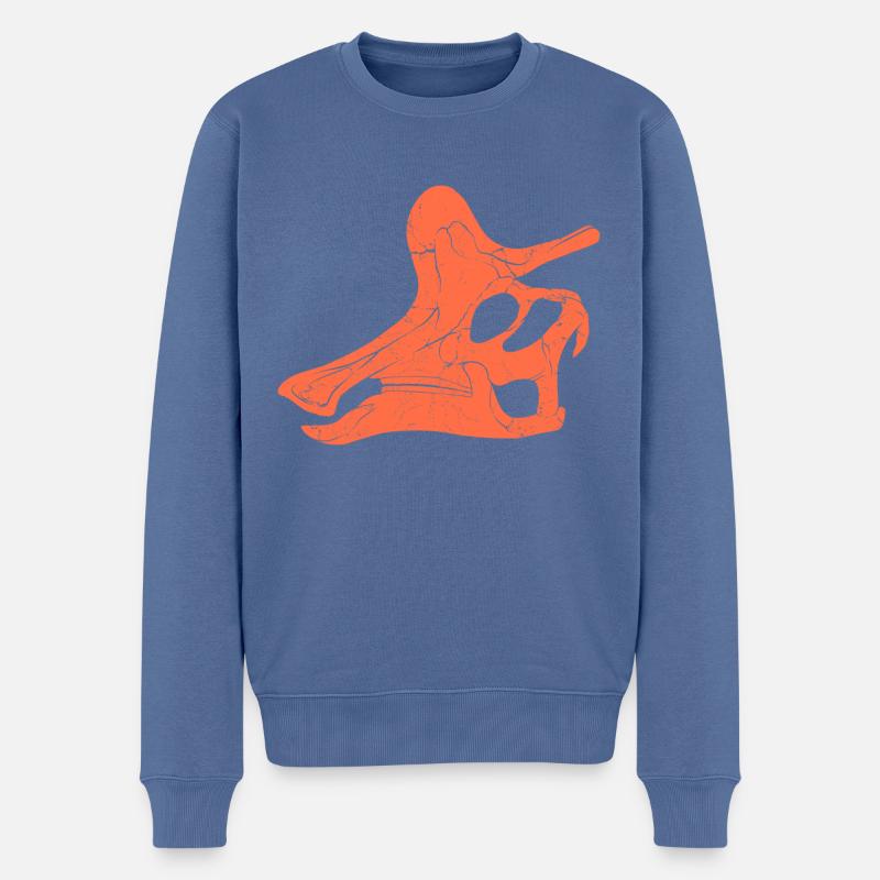 Lambeosaurus Fossilschädel - Männer Premium Bio Pullover - Taubenblau