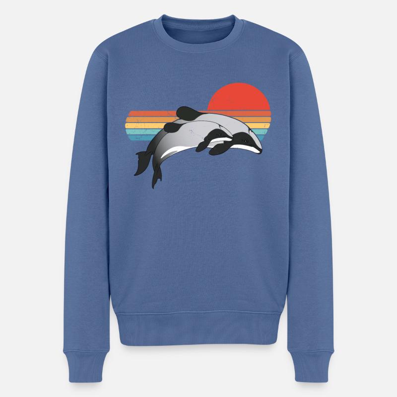 Neuseeland Maui Delfin - Männer Premium Bio Pullover - Taubenblau