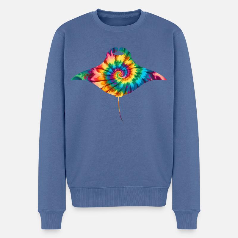 Mantarochen Tie Dye - Männer Premium Bio Pullover - Taubenblau