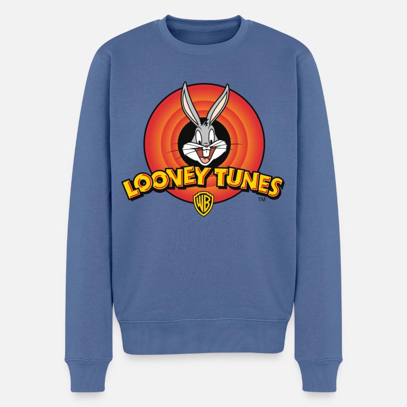 Looney Tunes Bugs Bunny Logo Classic - Männer Premium Bio Pullover - Taubenblau