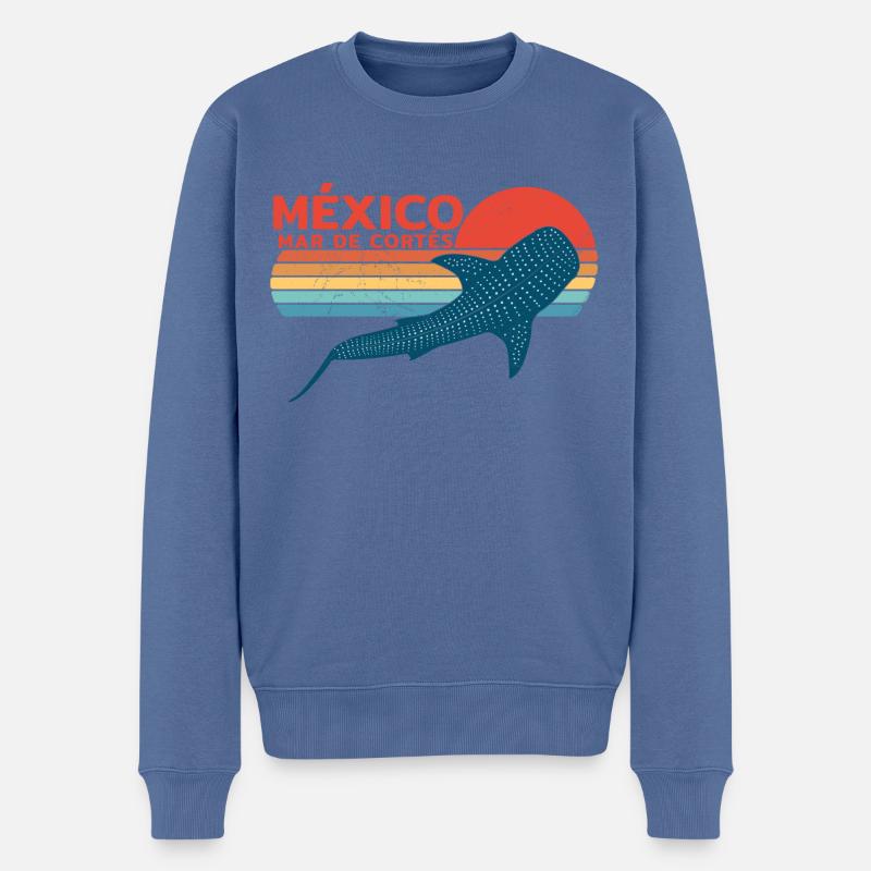 Mexiko Walhai - Männer Premium Bio Pullover - Taubenblau