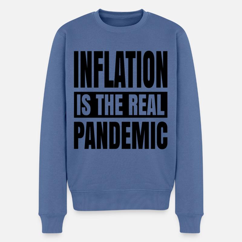 L’inflation est la véritable pandémie - Pull Premium bio Homme - bleu pigeon