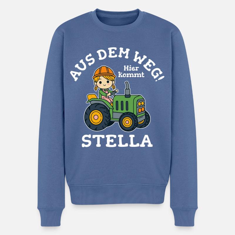 Stella Name Traktor - Männer Premium Bio Pullover - Taubenblau